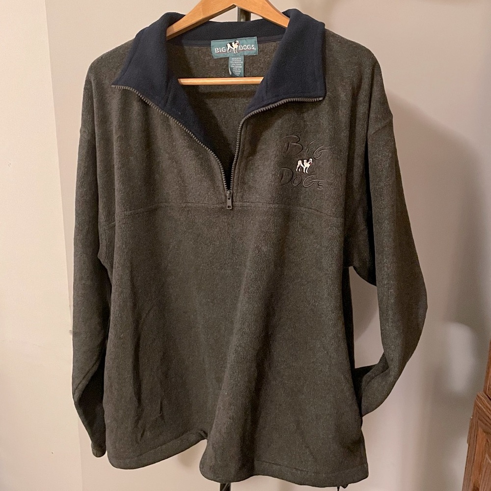 Big Dogs 1/4 Zip Fleece Jacket size Large excellent vintage condition